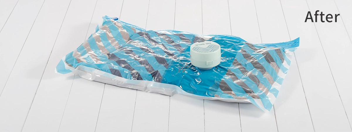 Vacuum storage bag after compression with DR. SAVE DUO