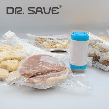 Food Saving Handheld Vacuum Sealer DR. SAVE UNO Food Set with 10 vacuum food bags